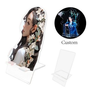 Support de téléphone portable en acrylique personnalisable, design personnalisé, support de téléphone portable de bureau pour cadeaux d'affaires et promotionnels - Product Image 1