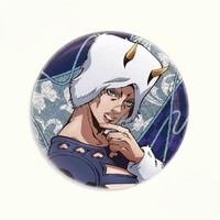 Stok JOJO Desain Kustom Grosir Produksi Massal Anime Kartun Logam Teknik Pencetakan UV Stamping Pin Badge Kancing