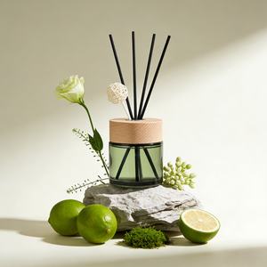 Wholesale Luxury Refillable 100ml 200ml Empty Diffuser Bottles with <b>Reed</b> Container With Wooden Lid - Product Image 6