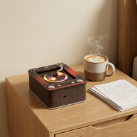 Magnétique de réfrigérateur NFC en forme de tourne-disque rétro - Décoration de réfrigérateur avec lecture automatique de chansons NFC et lumière LED rotative