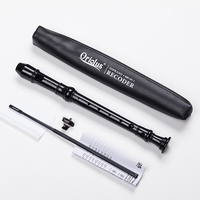 White German Baroque Style Soprano Recorder 8-Hole Flute ABS Resin Detachable 326mm Musical Instrument Accessory