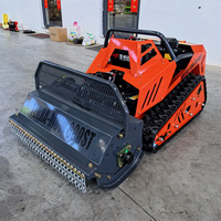 Tondeuse robotisée télécommandée à chenilles en caoutchouc tout-terrain, moteur à essence de qualité industrielle CE EPA, pour usage agricole