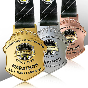 Fábrica de Artesanía Metálica en China, Medallas Deportivas Personalizadas con Forma de Maratón, en Oro, Plata y Cobre, con Logotipo Pintado - Product Image 1