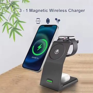 <span class=keywords><strong>Cargador</strong></span> Inalámbrico Magnético 3 en 1 con PD <span class=keywords><strong>de</strong></span> 15 <span class=keywords><strong>W</strong></span>, Soporte Vertical para Teléfono Móvil con Carga para Auriculares y Reloj Inteligente - Product Image 2