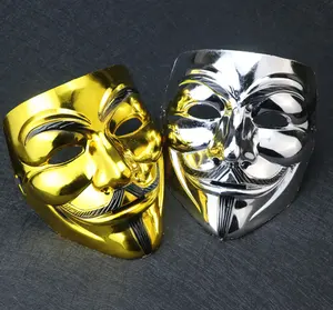 Muestra gratis Decoraciones de Halloween Suministros de Cosplay de Halloween Máscara de Hacker Máscara de chico anónimo V para Vendetta Máscara de Halloween