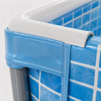 Aufblasbarer Swimmingpool Ohne Montage Faltbarer Kinderpool mit Rutsche PVC-Material für Zuhause mit Stahlrohrunterstützung