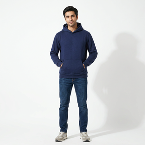 Sweat-shirt à capuche en molleton de coton confortable pour vêtements décontractés du fabricant, personnalisable, broderie en gros - Product Image 1
