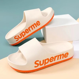 Superme – pantoufles à semelle épaisse pour femmes, sandales plates antidérapantes en EVA, pour la maison et l'extérieur, blanc, vert, beige, noir, rose, violet, 35-40 - Product Image 5