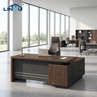 Meubles de bureau classiques en bois durable, bureau de direction de couleur marron, design moderne, bureaux de bureau personnalisés