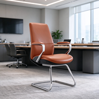 Chaise de direction en cuir, chaise de bureau exécutive, pivotante, roulettes silencieuses, pour la salle du patron de l'entreprise