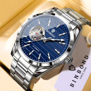 Reloj Binbond 2307 para Hombre, Casual y de Negocios, Moderno, Luminoso, Impermeable, con Correa de Acero Inoxidable, Mecánico Automático - Product Image 1