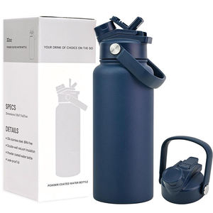 Termo de Acero Inoxidable Aislado al Vacío de 34 oz con Logotipo Personalizado, Botella de Agua Reutilizable de 1 Litro con Interior de Cerámica - Product Image 5