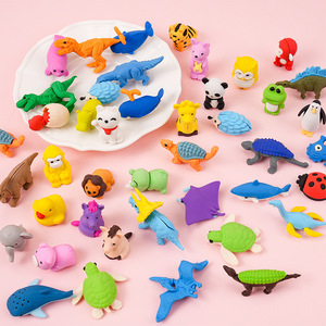 Gommes éducatives en silicone détachables en forme d'animaux, vendues directement par l'usine, emballage individuel, récompense pour enfants de 5 à 7 ans - Product Image 2