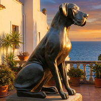 Sculpture géante en bronze d'un grand bouledogue allemand - Création sur mesure grandeur nature avec options personnalisées, sculpture en bronze