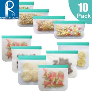 12 unids/set de PEVA de silicona bolsa de contenedores reutilizable a prueba de fugas Cállate bolsa fresca de almacenamiento de alimentos - Product Image 2