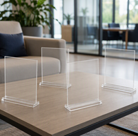 Support de signalisation en acrylique double face, présentoir de table transparent avec bords polis, logo personnalisé pour bureau, hôtel, magasin de détail