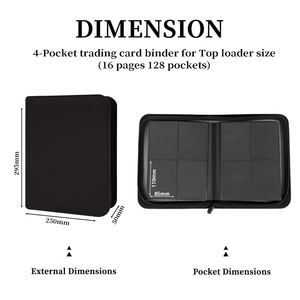 FX Prêt à expédier : Classeur Toploader 4 pochettes, 128 pochettes, Album de cartes à chargement latéral avec fermeture éclair pour cartes TCG et sportives, Faible MOQ, Logo personnalisé - Product Image 2