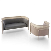 Nordic moderne kreative wohnzimmer rattan zurück möbel wicker sofa set 7 sitzer Halbe Mond Rattan Sofa