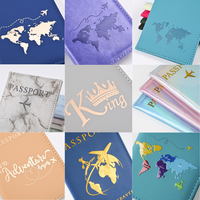 Logotipo personalizado patrón de mármol moda PU cuero tarjetero barato viaje pasaporte cubierta manga
