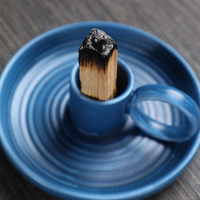 Support en céramique pour bâtonnets de Palo Santo avec anneau anti-brûlure, cendrier et bol de fumigation pour cérémonie spirituelle - Vente en gros usine