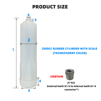 Jeringa neumática 2000CC traje de tres piezas Jeringa graduada Estilo antiguo americano Jeringa dispensadora transparente
