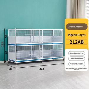 Cage à pigeons Premium Anti-prédateur à 3 niveaux, en plaque de fer épaissie, <span class=keywords><strong>volière</strong></span> spacieuse pour l'élevage de pigeons en extérieur - Product Image 4