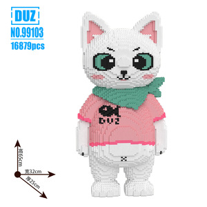 Kích thước lớn nông thôn tabby mèo xây dựng khối thiết lập tự làm Mèo Đen kết nối gạch xây dựng đồ chơi lắp ráp Mèo Trắng Mô hình đồ chơi Quà tặng - Product Image 6
