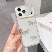 Coque de téléphone intelligente avec nœud papillon pour iPhone 11/12/13/14/15/16/17, Étui mignon pour iPhone 17 Promax/18 Pro