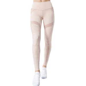 เลกกิ้งเล่นกีฬาของผู้หญิง,ผ้าสแปนเด็กซ์เอวยืดพิมพ์ลายผ้าคอตตอนกันยอง - Product Image 3