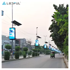 Full Color Outdoor P4 P5 P6 P8 Wireless Control Light LED Sign Lighting Street Pole Advertising LED Screen Display