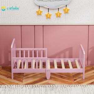 Cama Individual de Madera de Pino de Diseño Clásico Simple para Niños Pequeños con Cabecera y Piecera, Cama Infantil Resistente de Uso Práctico - Product Image 4