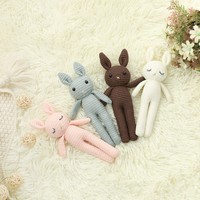 100% fait à la main lapin en peluche jouets bébé mouton jouets bébé Crochet tricoté lapin Amigurumi tricoté fascinant doux lapin jouets
