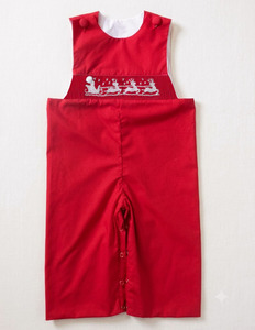 Smocked <b>Christmas</b> Reindeer <b>Kids</b> Outfit Collection Hand Embroidery Red Holiday <b>Dress</b> For Toddler Girls - Product Image 4