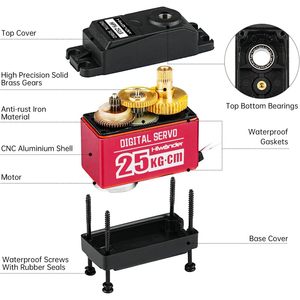 Servomoteur numérique Hiwonder 25Kg Cm à couple élevé avec engrenages métalliques pour robots RC et projets DIY - Product Image 4