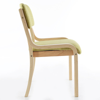 Kangyao Chaise de salle à manger en bois massif Tissu nordique Design moderne simple avec dossier solide Fauteuil pour la maison Hôtel Loisirs