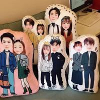 Oreiller en peluche personnalisé avec logo imprimé personnalisé, transfert thermique, coton PP, mini dessin animé, personnalisation, toute forme