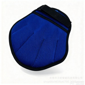 Gants de toilettage pour animaux de compagnie Fang Xin, bleus, à velcro réglable, forme coquille, pour le toilettage des chats et des chiens - Product Image 4