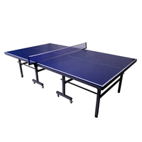 Support de tennis de table d'entraînement pliable en intérieur en usine Table de ping-pong en MDF avec roues