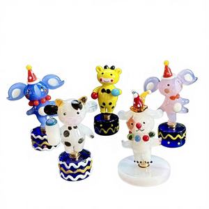 งานแกะสลักรูปสัตว์ทำมือจาก<span class=keywords><strong>แก้ว</strong></span> รูปช้าง กระต่าย หมี วัวนม หนู เสือ พร้อมฐานหมุนได้ เหมาะสำหรับเป็นของขวัญวันเกิด - Product Image 2