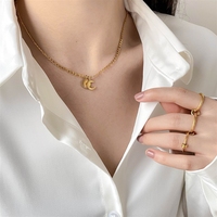 Collier Bowei Lune et étoiles pour femme, design estival inspiré d'Instagram, style Hip Hop