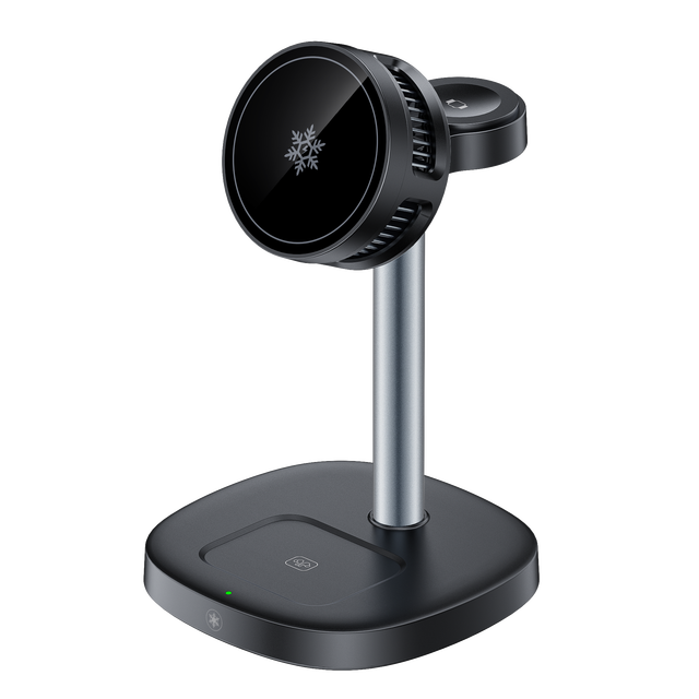 Cooling Wireless Charger Magnetic 15W 4 in 1 Fast Charging Station for iPhone 16/15/14 Magnetic Wireless Charger Stand