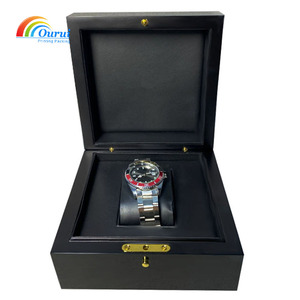 Premium Gloss Lacquer Wood Single Watch Packaging <b>Box</b>, <b>Black</b>/Cream Interior Optional Watch Display <b>Box</b>, High-End Brand Watch Gif - Product Image 4