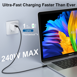 Câble de charge <span class=keywords><strong>USB</strong></span>-C vers <span class=keywords><strong>USB</strong></span>-C OEM USB4 E-Mark Chip 1m, <span class=keywords><strong>USB</strong></span> C 4 240W, transfert de données avec certification CE Rohs, compatible Thunderbolt 3/4 - Product Image 4