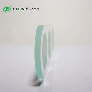 Panneau de verre rond plat moderne sur mesure, surface givrée trempée, finition polie - Product Image 1