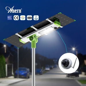 Lampe solaire Anern <span class=keywords><strong>60W</strong></span> avec caméra intégrée, lampadaire solaire pour autoroute et jardin, lampadaire solaire LED extérieur 100W 150W 200W - Product Image 1