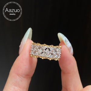 เพชร Aazuo Lab Grown Diamonds 0.75 กะรัต ทองคำแท้ 18K สีเหลืองทอง ดีไซน์หรูหรา สไตล์วินเทจ แหวนลูกไม้สำหรับผู้หญิง เหมาะสำหรับงานเลี้ยงสังสรรค์ รุ่น Au750 - Product Image 1