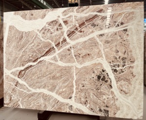 שיש פיקאסו טבעי ורוד-רך עם ורידים לבנים, ידידותי לסביבה, מלוטש, לחדר אמבטיה, וילה, מטבח-אי/סלון - Product Image 2