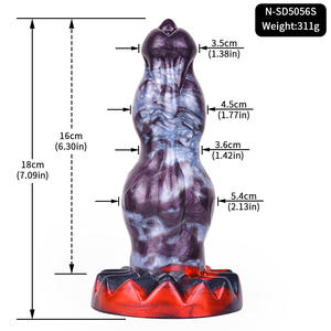 Dildo de silicona líquida suave con <span class=keywords><strong>doble</strong></span> nudo canino, 100% impermeable, ecológico, de <span class=keywords><strong>doble</strong></span> <span class=keywords><strong>uso</strong></span>, con punto elevado, tapón anal, unisex, vaginal - Product Image 3