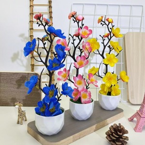 Bonsai <span class=keywords><strong>di</strong></span> <span class=keywords><strong>Fiori</strong></span> <span class=keywords><strong>di</strong></span> Prugna Diamantati Transfrontalieri per Capodanno e Festival <span class=keywords><strong>di</strong></span> Primavera, Decorazione per Soggiorno, Pianta in Vaso Simulata - Product Image 2