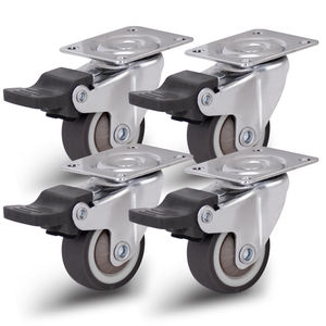 Chaise en fer galvanisé, petites roulettes de verrouillage, roulettes de meuble en caoutchouc souple TPR, roulettes pivotantes de 2 pouces pour meubles - Product Image 1